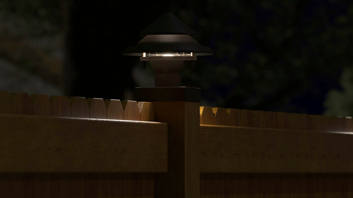 Kichler 4-in x 4-in 250-Lumen 3-Watt Olde Bronze Low Voltage Hardwired LED Outdoor Post Cap Light (3000 K)