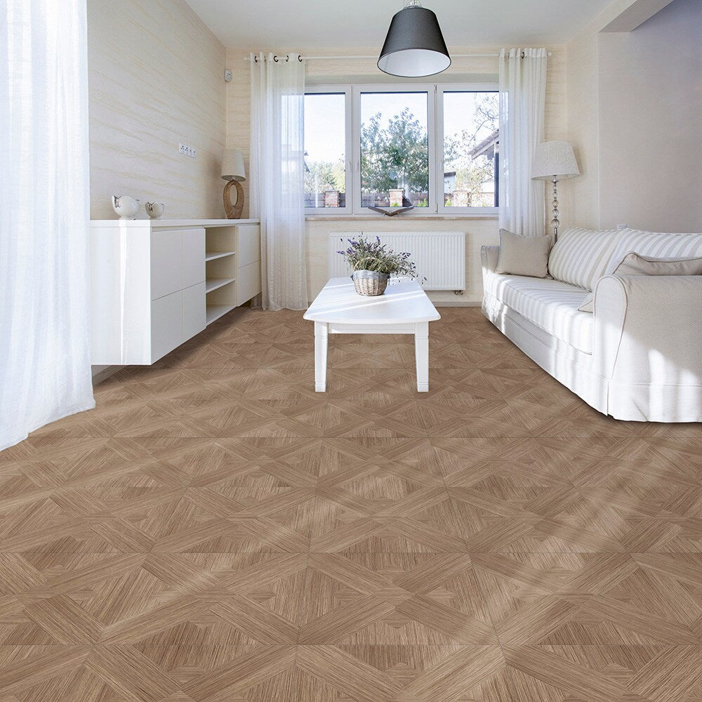 Perfection Floor Tile Bordeaux Wood Collection Bordeaux Elm/Satin 20-in x 20-in Water Resistant Interlocking Luxury Flooring (16.7-sq ft)