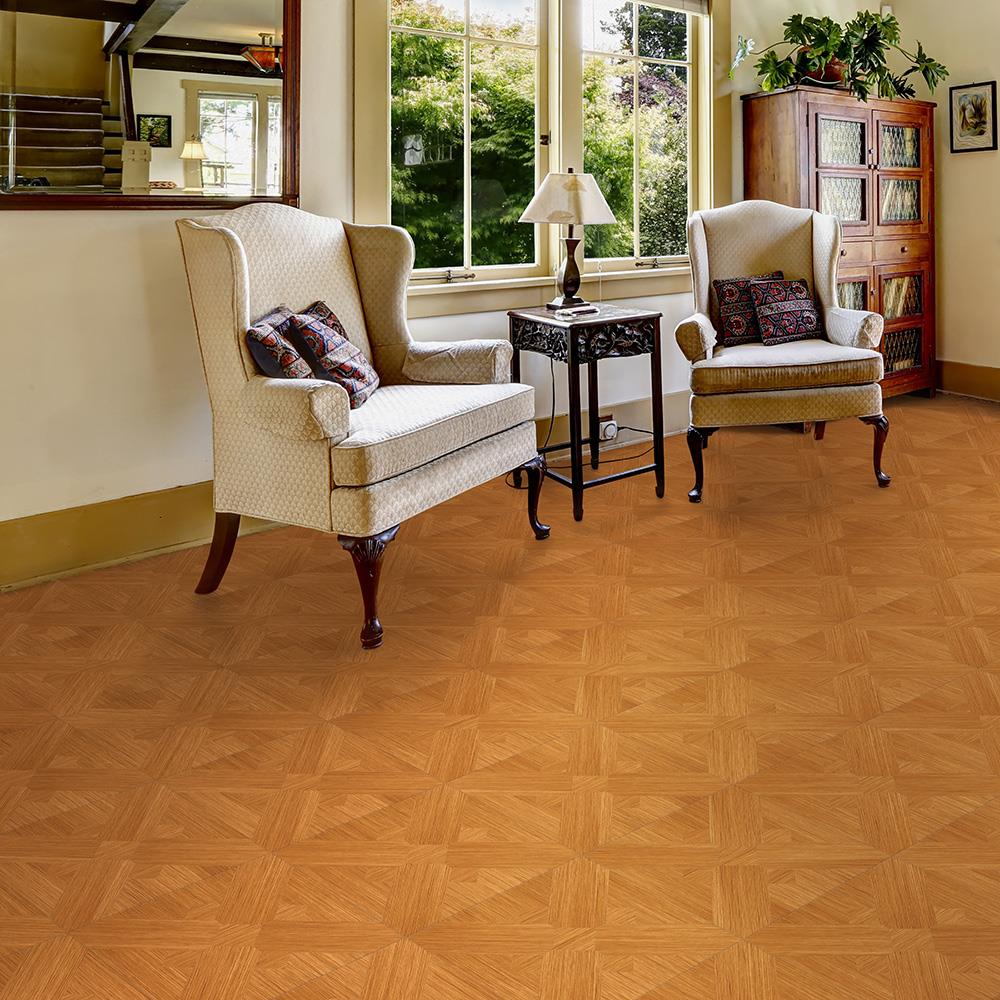 Perfection Floor Tile Bordeaux Wood Collection Bordeaux Maple/Satin 20-in x 20-in Water Resistant Interlocking Luxury Flooring (16.7-sq ft)