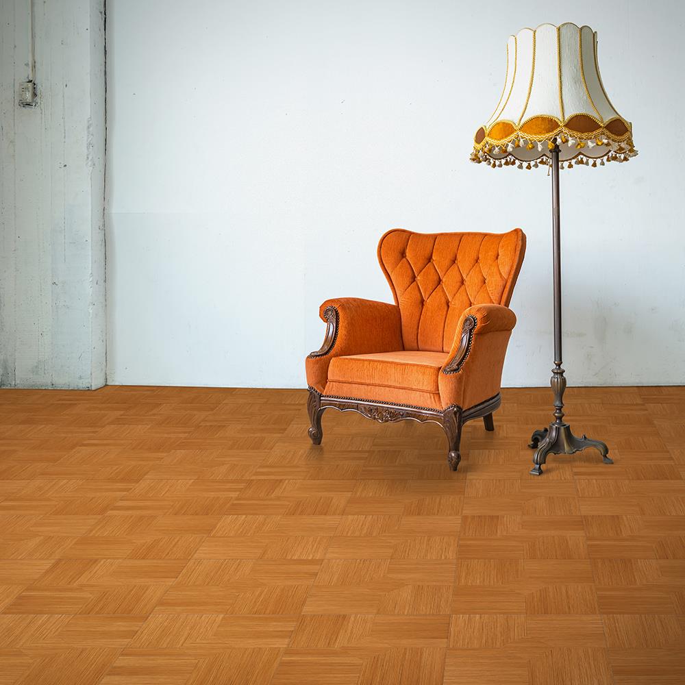 Perfection Floor Tile Parquet Collection Maple/Satin 20-in x 20-in Water-Resistant Interlocking Luxury Vinyl Tile Flooring (16.7-sq ft Carton)