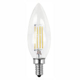 Feit Electric 60-Watt Equivalent B10 Candelabra Dimmable Filament Clear Glass Chandelier LED Light Bulb, Daylight (12-Pack)
