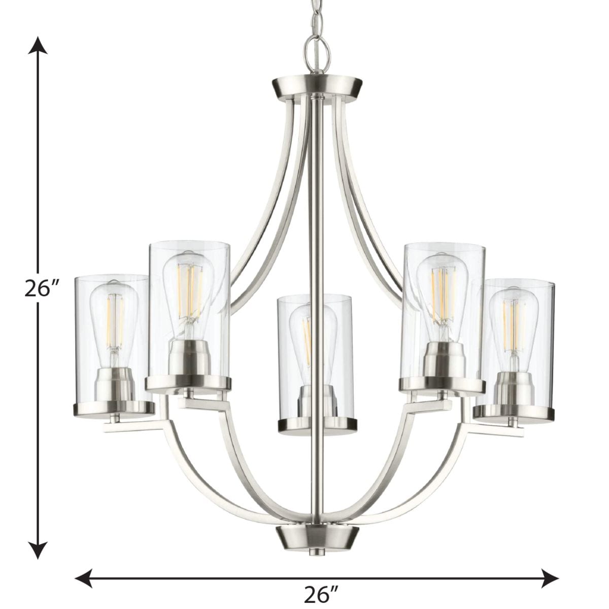 Progress Lighting Lassiter 5-Light Brushed Nickel Traditional Chandelier