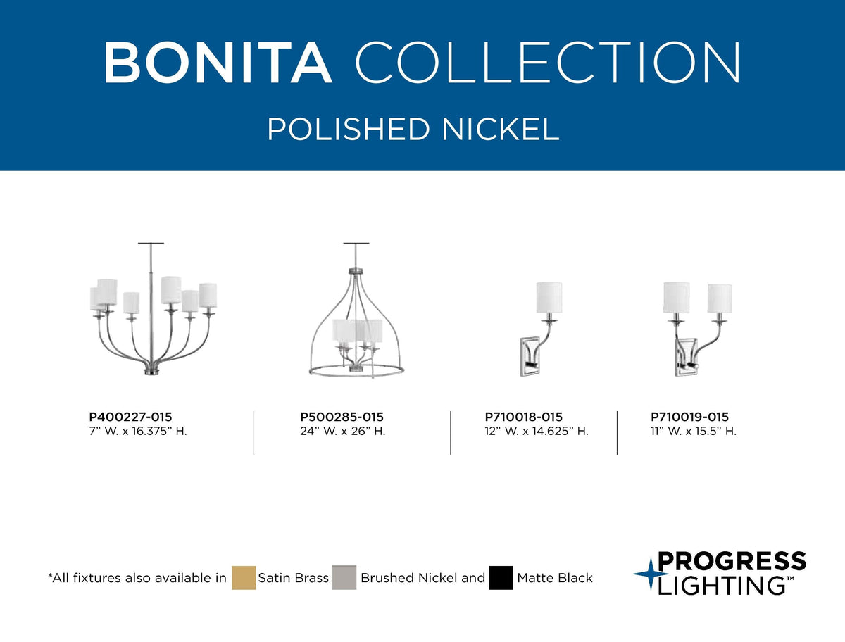 Progress Lighting Bonita 6-Light Polished Chrome Traditional Chandelier