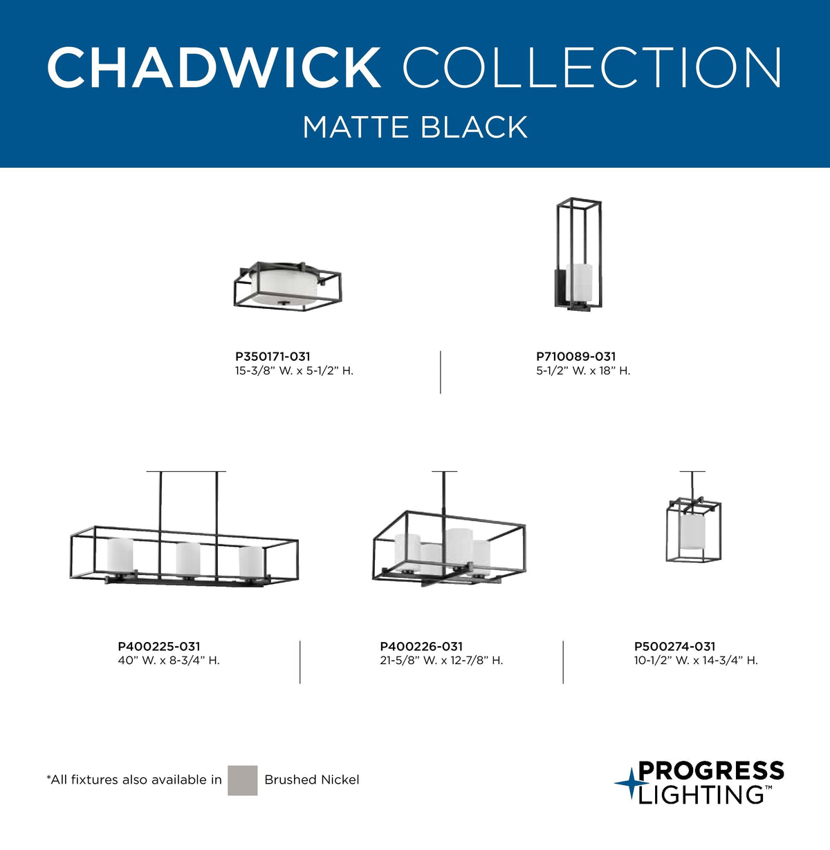 Progress Lighting Chadwick 4-Light Brushed Nickel Modern/Contemporary Chandelier