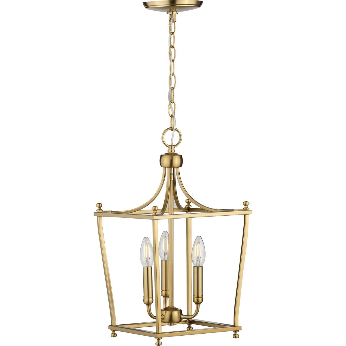 Progress Lighting Parkhurst 3-Light Brushed Bronze Traditional Lantern Medium Hanging Pendant Light