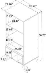 Manhattan Comfort Hampton Black 6-Shelf Office Cabinet