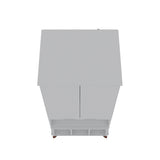 Manhattan Comfort Hampton Off White and Maple Cream 6-Shelf Office Cabinet
