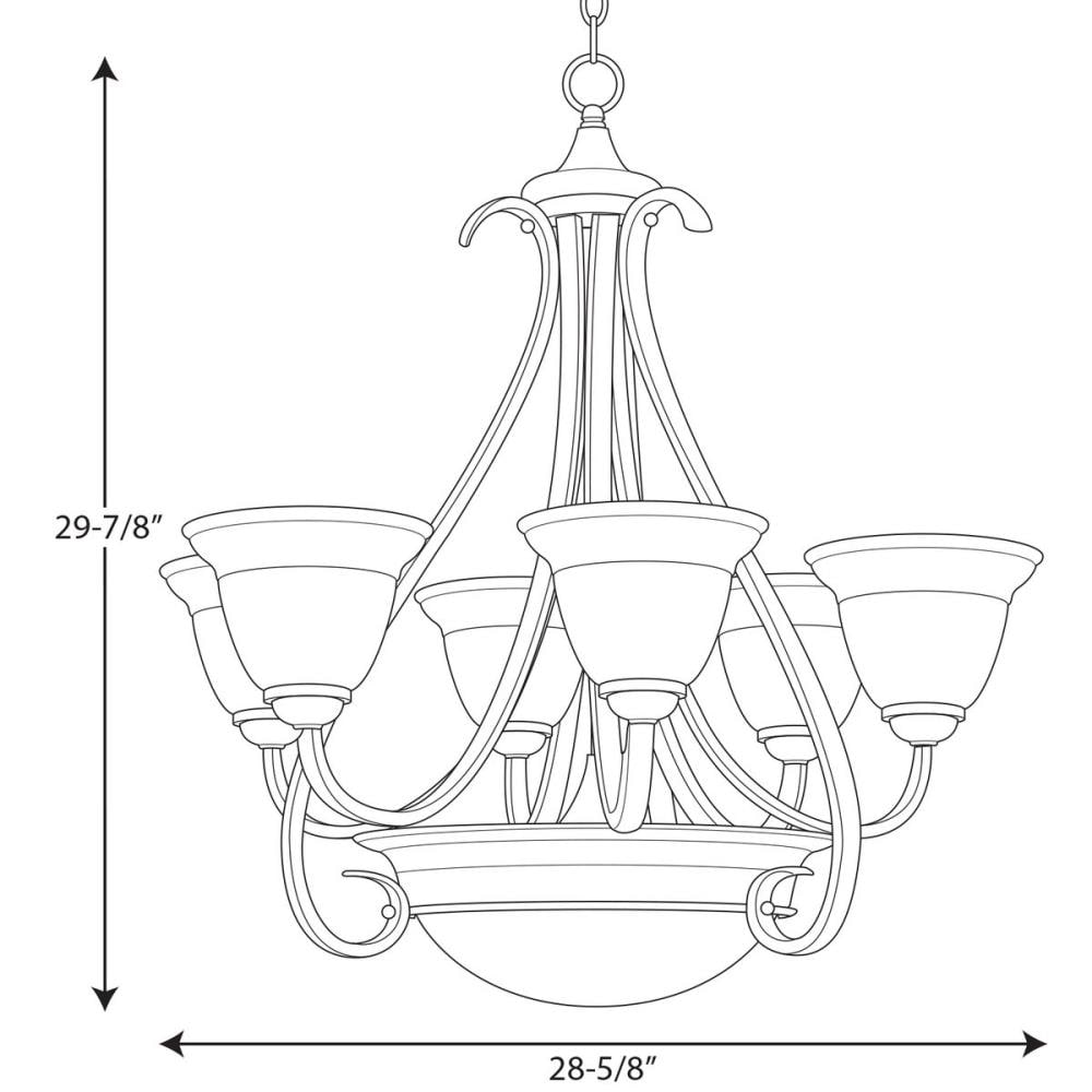 Progress Lighting Torino 6-Light Brushed Nickel Transitional Chandelier