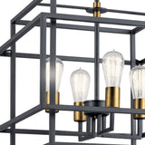 Kichler Taubert 4-Light Black Mid-century Geometric Medium Hanging Pendant Light