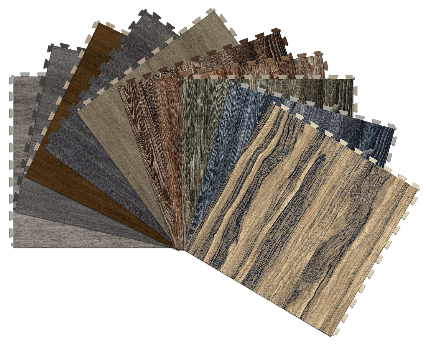 Perfection Floor Tile Vintage Wood Collection Tiger Wood/Satin 20-in x 20-in Water Resistant Interlocking Luxury Flooring (2.7-sq ft)