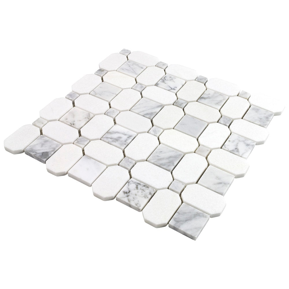 Elida Ceramica Astor Lane Marble 12-in x 12-in Polished Basketweave Mosaic Floor and Wall Tile, 0.88-sq ft per Piece
