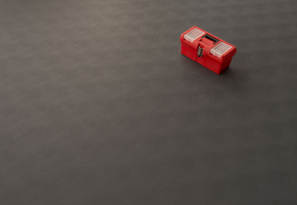 G-Floor Levant 5-ft x 10-ft Slate Grey Leather-Look PVC Garage Floor Roll, 55 mil