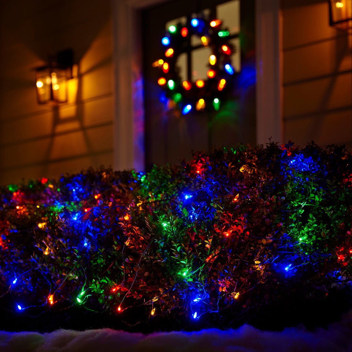 GE StayBright 6-ft x 8-ft Multicolor LED Mini Net Christmas Lights, 300 Count, Plug-In