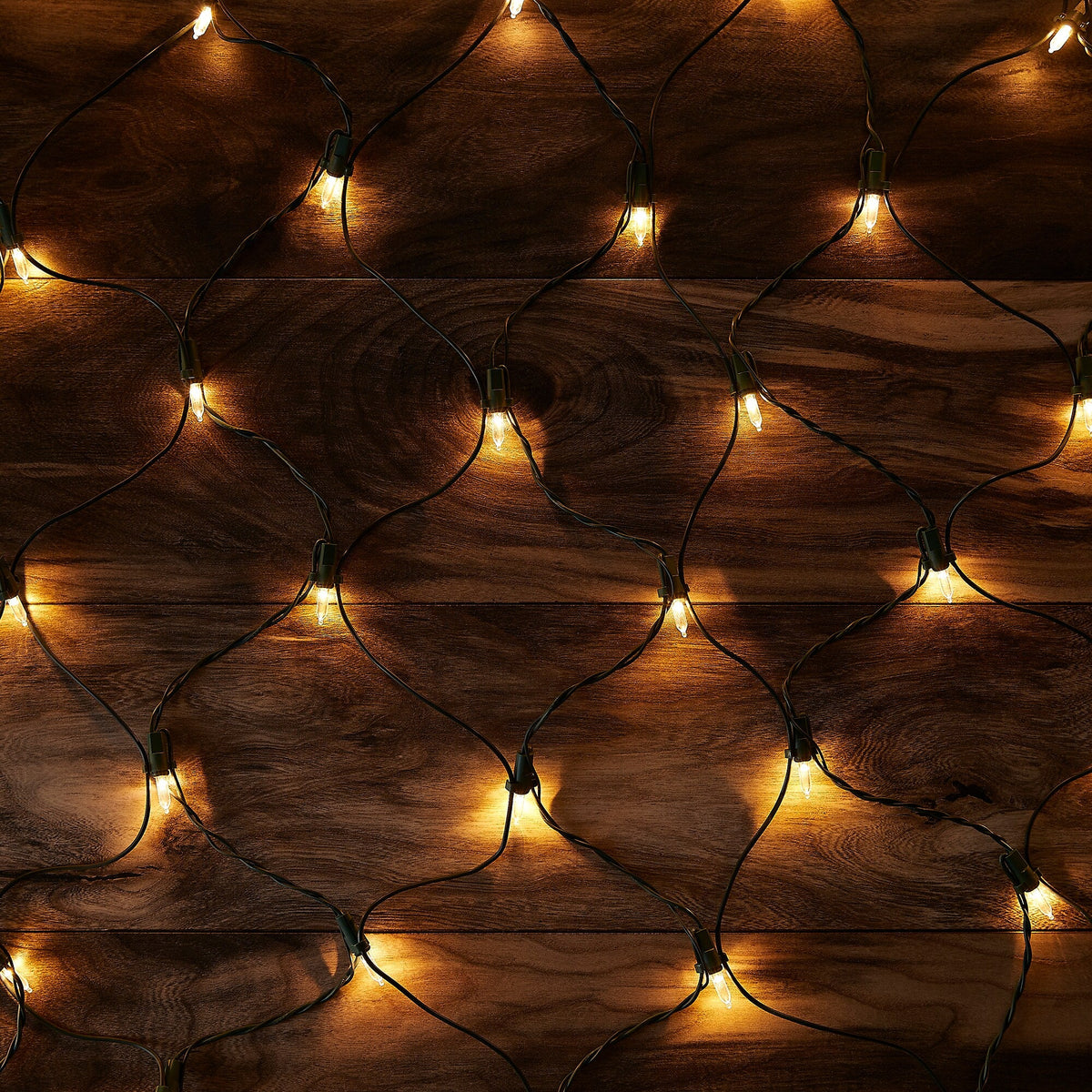 GE StayBright 6-ft x 8-ft Warm White LED Mini Net Christmas Lights, 300-Count, Plug-In
