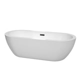 Soho 59.75 in. Acrylic Flatbottom Center Drain Soaking Tub in White - Super Arbor