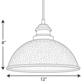 Progress Lighting Englewood Antique Bronze Farmhouse Dome Pendant Light, 12-in W x 8-in H