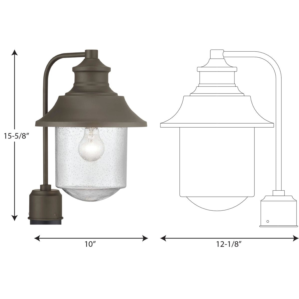 Progress Lighting Weldon 60-Watt 15.625-in Architectural Bronze Transitional Post Light