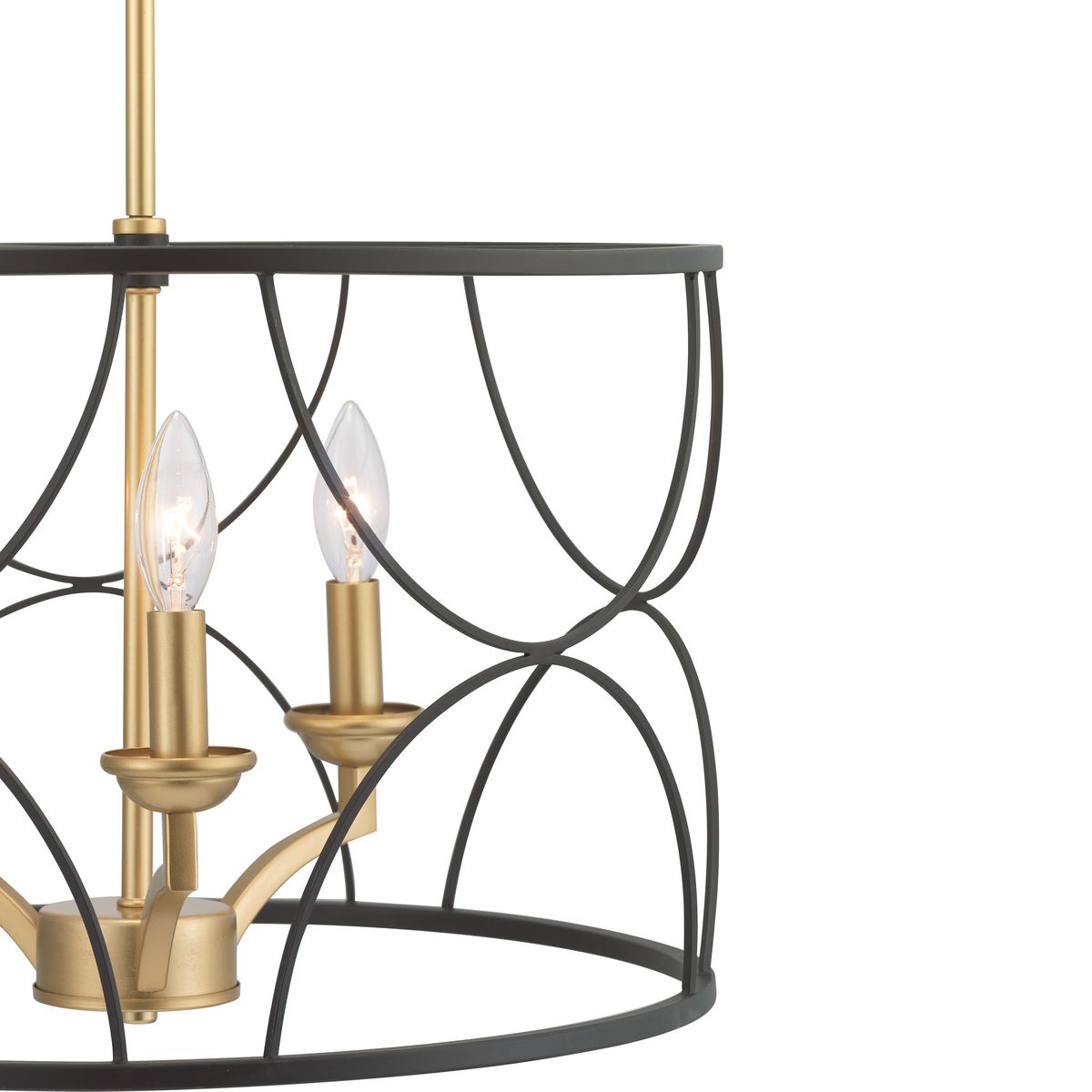 Progress Lighting Landree 3-Light Matte Black Traditional Chandelier