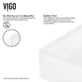 VIGO Petunia Handmade Matte Stone Rectangle Vessel Bathroom Sink in Matte White