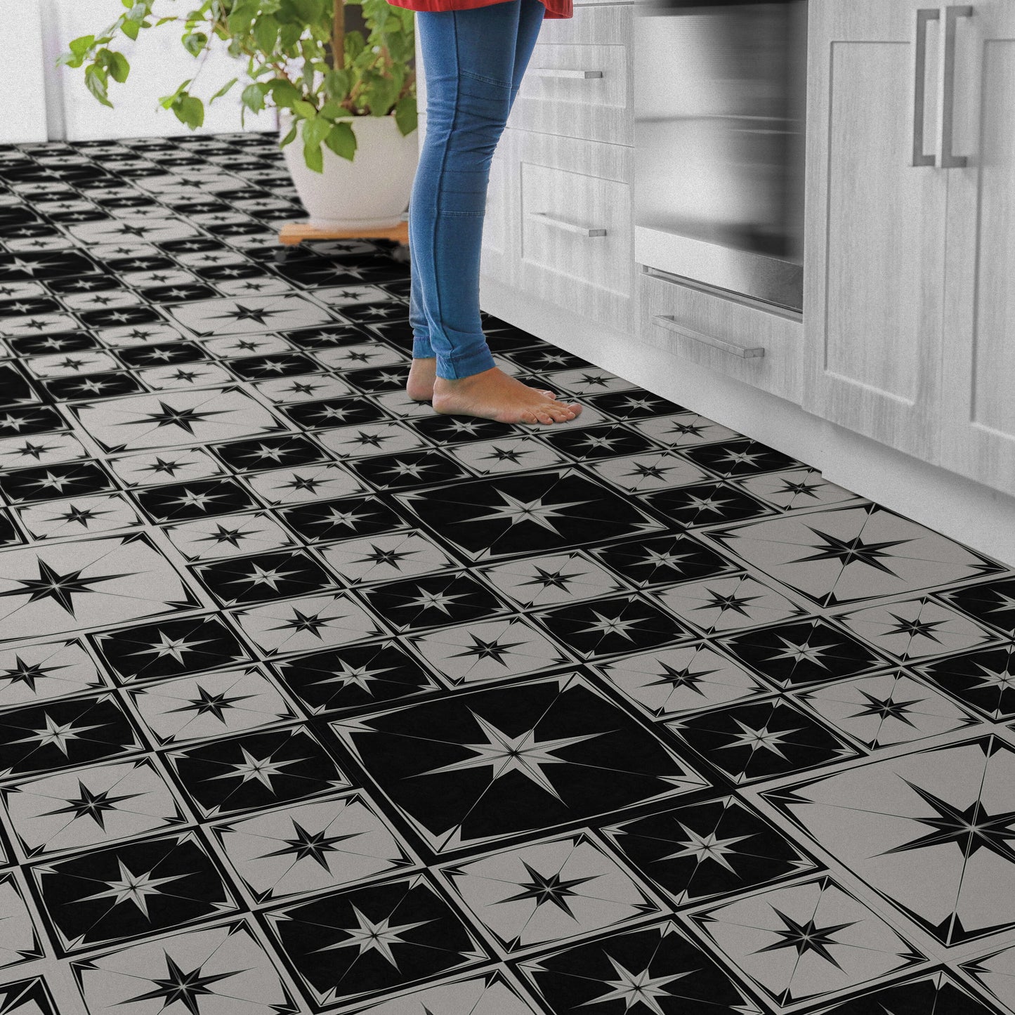 Perfection Floor Tile Geo Collection Astral Gray/Satin 20-in x 20-in Water-Resistant Interlocking Luxury Vinyl Tile Flooring (16.7-sq ft/Carton)