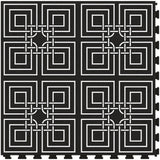 Perfection Floor Tile Geo Collection Master Knot Black/Satin 20-in x 20-in Water-Resistant Interlocking Luxury Flooring, 16.7-sq ft Carton
