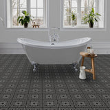 Perfection Floor Tile Geo Collection Master Knot Black/Satin 20-in x 20-in Water-Resistant Interlocking Luxury Flooring, 16.7-sq ft Carton