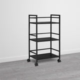Ameriwood Home Black Composite Base with Composite Top Rolling Kitchen Cart (16.85-in x 11.4-in x 29.9-in)