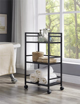 Ameriwood Home Black Composite Base with Composite Top Rolling Kitchen Cart (16.85-in x 11.4-in x 29.9-in)