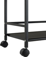 Ameriwood Home Black Composite Base with Composite Top Rolling Kitchen Cart (16.85-in x 11.4-in x 29.9-in)