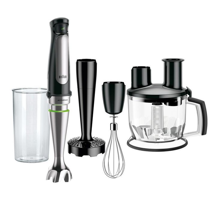MultiQuick MQ7077X SmartSpeed SS Immersion Hand Blender w/ 1.5 C Food Processor, Whisk, Masher and Beaker