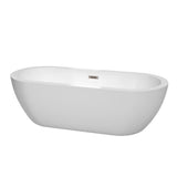 Soho 59.75 in. Acrylic Flatbottom Center Drain Soaking Tub in White - Super Arbor