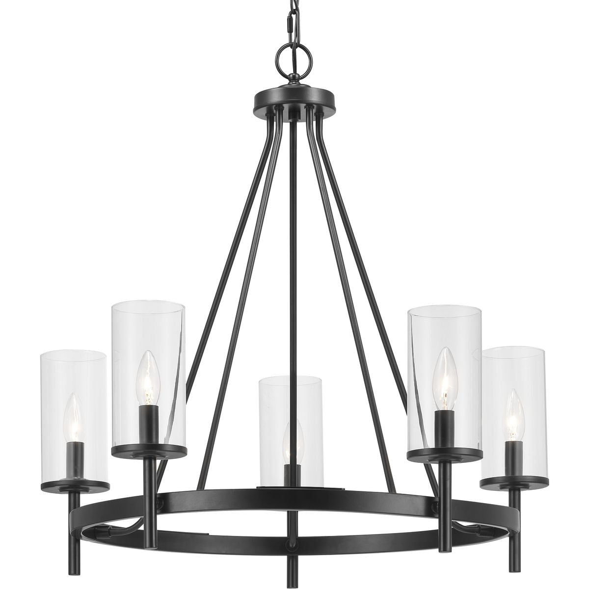 Progress Lighting Strahan 5-Light Black Transitional Chandelier