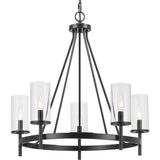 Progress Lighting Strahan 5-Light Black Transitional Chandelier