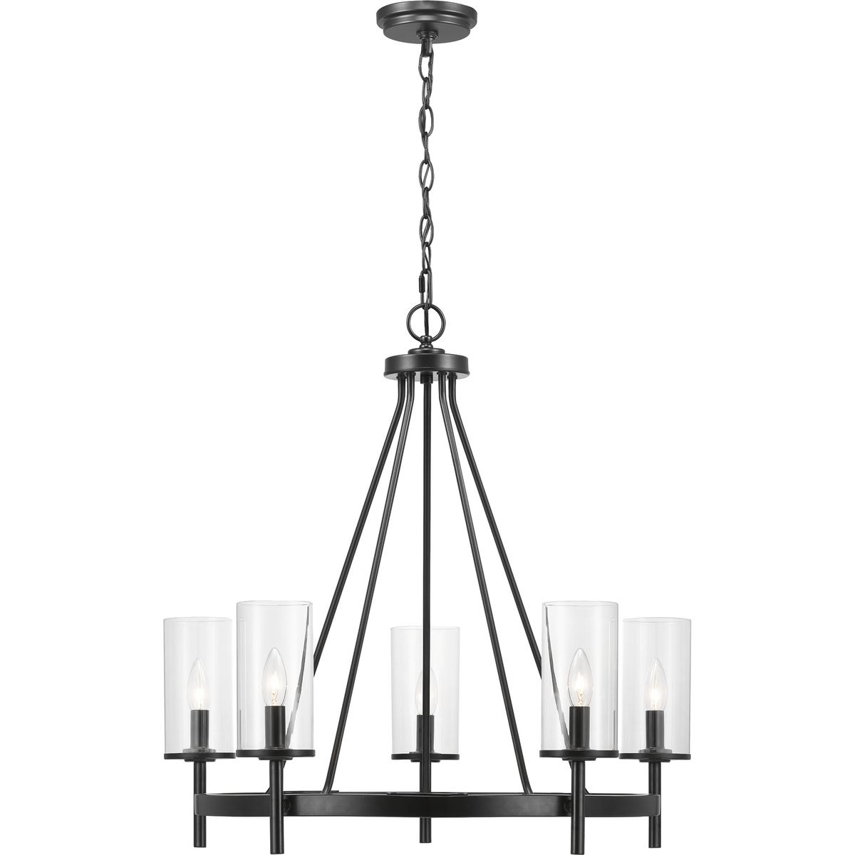 Progress Lighting Strahan 5-Light Black Transitional Chandelier
