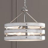 Progress Lighting Gulliver 4-Light Galvanized Farmhouse Drum Medium Hanging Pendant Light