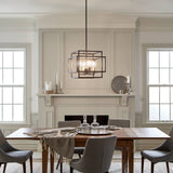 Kichler Taubert 4-Light Black Mid-century Geometric Medium Hanging Pendant Light