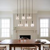 Kichler Riviera 6-Light Olde Bronze Transitional Ribbed Glass Large Hanging Multi-light