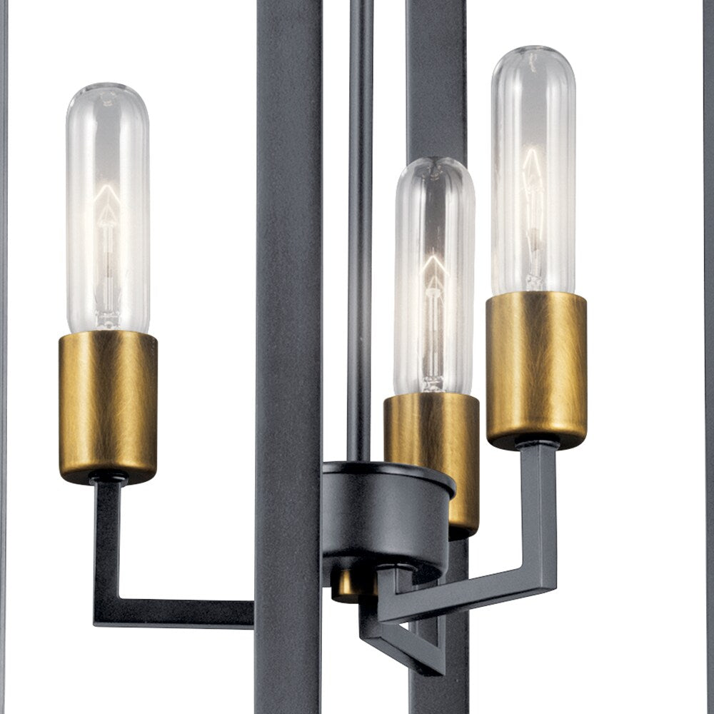 Kichler Taubert 3-Light Black Mid-century Geometric Large Hanging Pendant Light