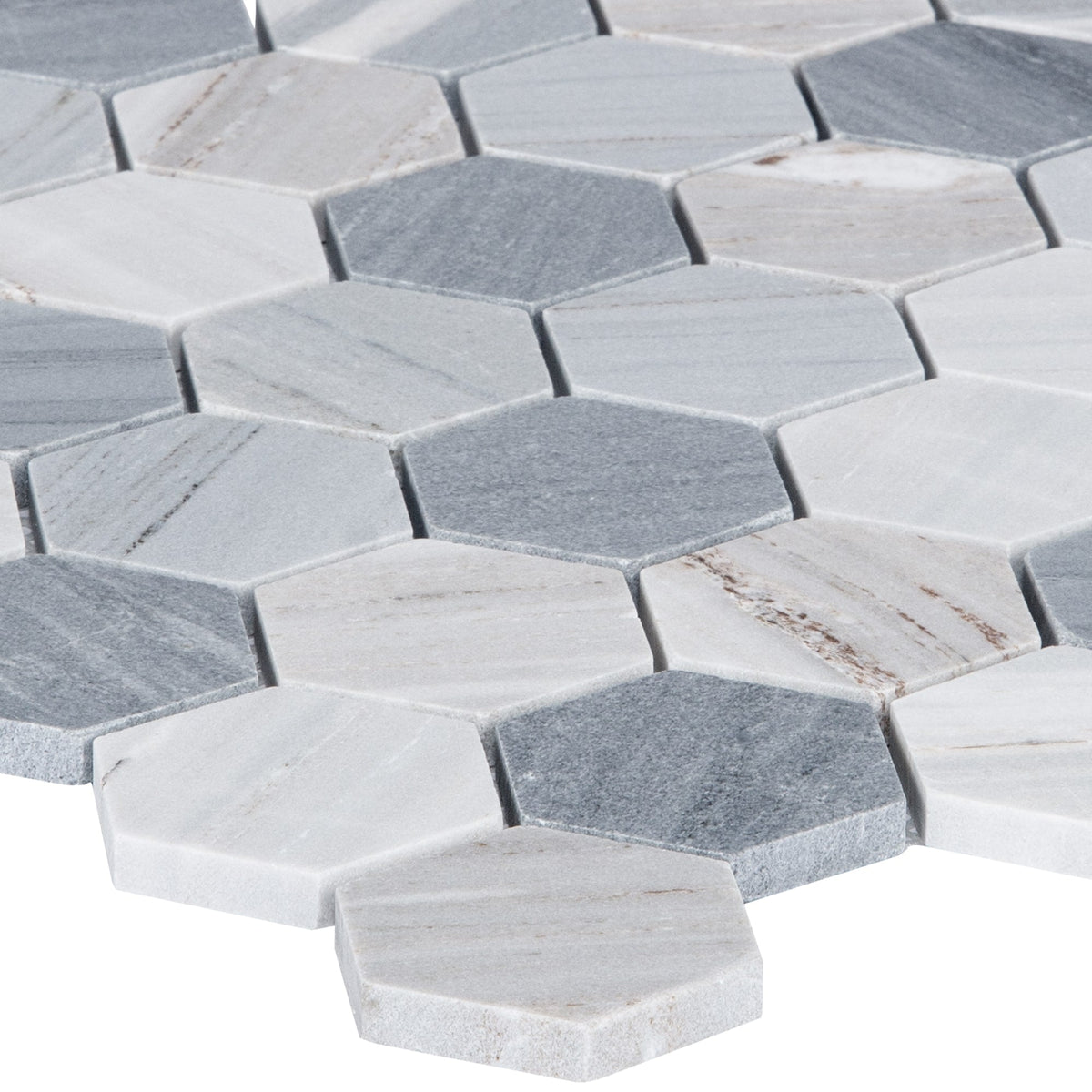 Satori Palissandro 12-in x 12-in Polished Natural Stone Look Hexagon Mosaic Floor and Wall Tile (0.96-sq. ft/ Piece)