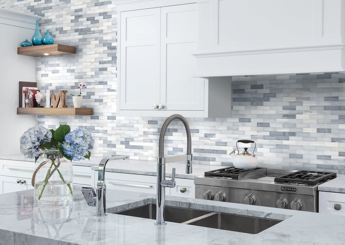 Satori Palissandro 12-in x 12-in Polished Natural Stone Marble Look Mosaic Floor and Wall Tile (0.97-sq. ft/ Piece)