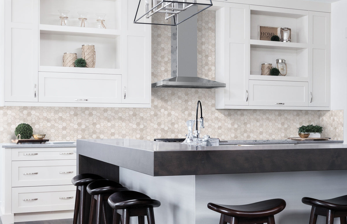 Satori Mystery 12-in x 12-in Polished Natural Stone Look Hexagon Mosaic Floor and Wall Tile (0.96-sq. ft/ Piece)