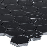 Satori Nero 12-in x 12-in Polished Natural Stone Marble Look Hexagon Mosaic Wall Tile (0.96-sq. ft/ Piece)