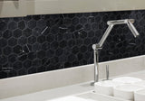 Satori Nero 12-in x 12-in Polished Natural Stone Marble Look Hexagon Mosaic Wall Tile (0.96-sq. ft/ Piece)