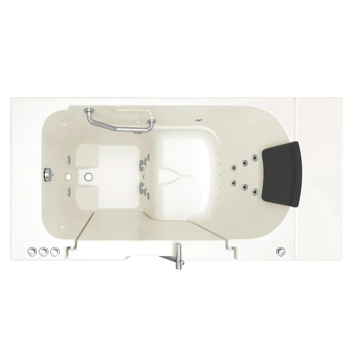 American Standard Gelcoat Premium 52 in. Left-Hand Walk-In Whirlpool and Air Bathtub in Linen