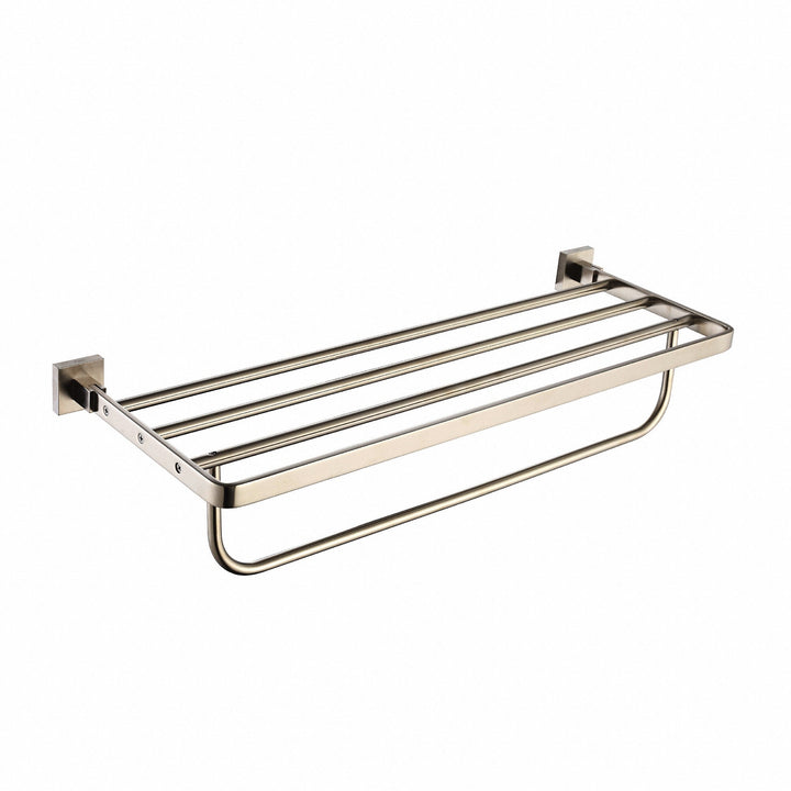 Kraus Bathroom Accessories – Bath Towel Rack with Towel Bar, Brushed Nickel, 25.25 in.