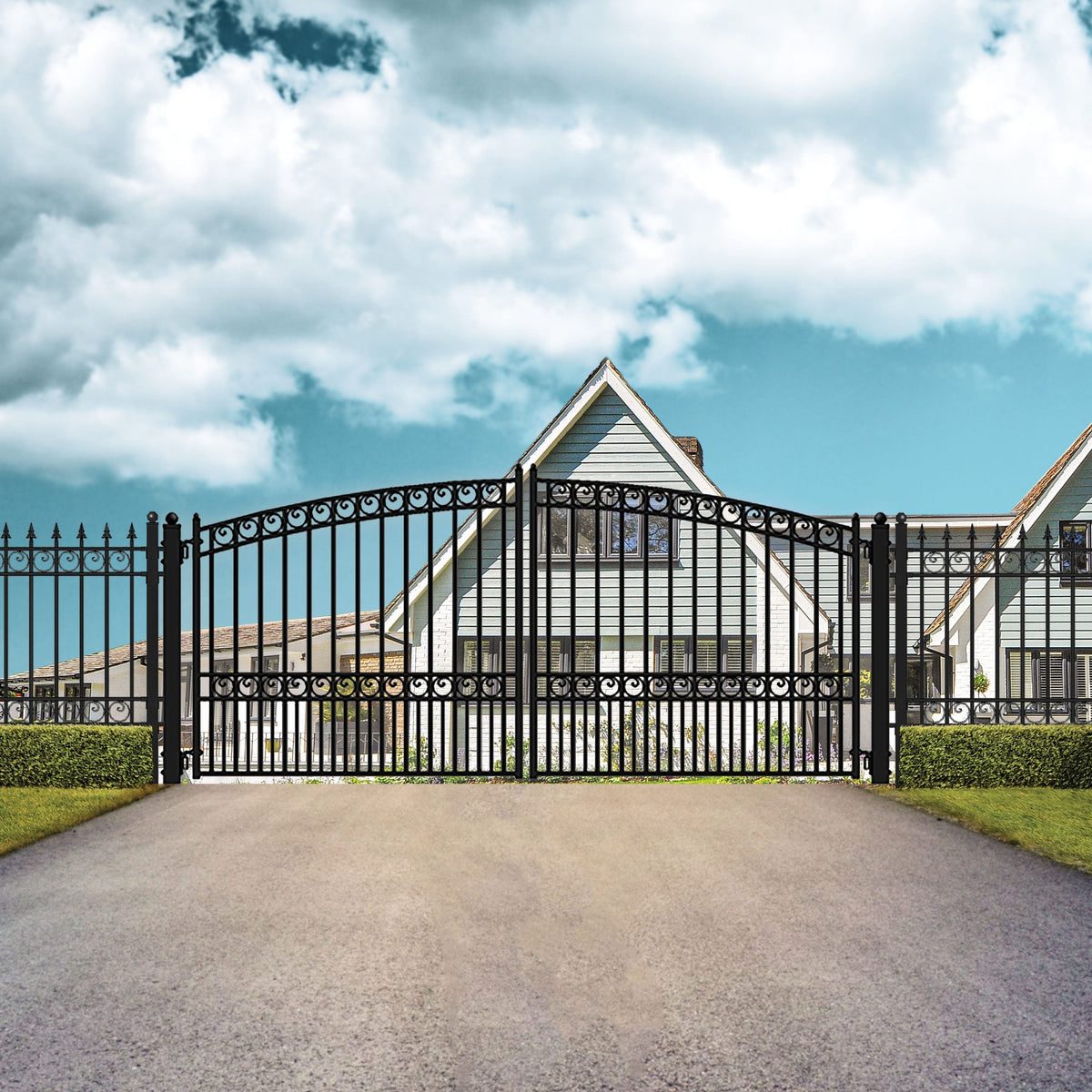 ALEKO 14-ft x 6-ft Black Galvanized Steel Driveway Gate