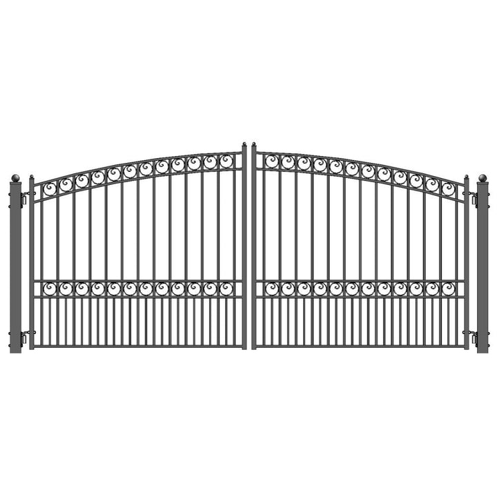 ALEKO 12-ft x 6-ft Black Galvanized Steel Driveway Gate