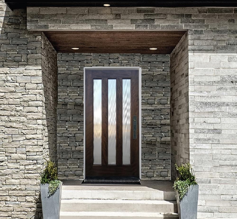 Creative Entryways Espresso Stained Solid Hardwood Core Front Door
