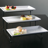 Gracious Dining 4-Piece White 3-Tier Fine Ceramic Cake Stand with Metal Rack