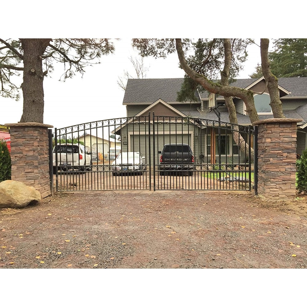 ALEKO 18-ft x 6-ft Black Galvanized Steel Driveway Gate